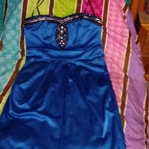 BCX dress Satin Teal Size 7 Juniors' Party Dress